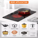 12" Electric Ceramic Cooktop Built-in Radiant Stove Top 2 Burners 110V