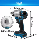 Cordless Electric Impact Wrench Nut Gun 1/2'' High Power Drill Driver