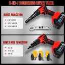 2in 1 Cordless Rivet Gun Electric Riveter Brushless Riveting Tool