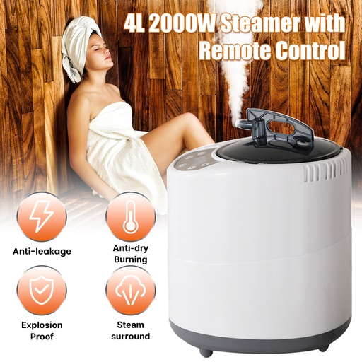 Super Large 2000W 4L Full Size Portable Steam Sauna Personal Home Spa w/ Remote