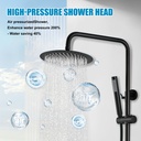 Black Shower Faucet Set 8" Rainfall Shower Head Combo System w/ Mixer Valve Kit