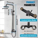 Black Shower Faucet Set 8" Rainfall Shower Head Combo System w/ Mixer Valve Kit