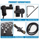 Black Shower Faucet Set 8" Rainfall Shower Head Combo System w/ Mixer Valve Kit