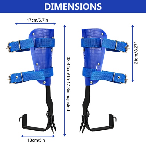 Tree Spikes Adjustable Height Pole Tree Climbing Spurs Steel w/2 Climbing Gear