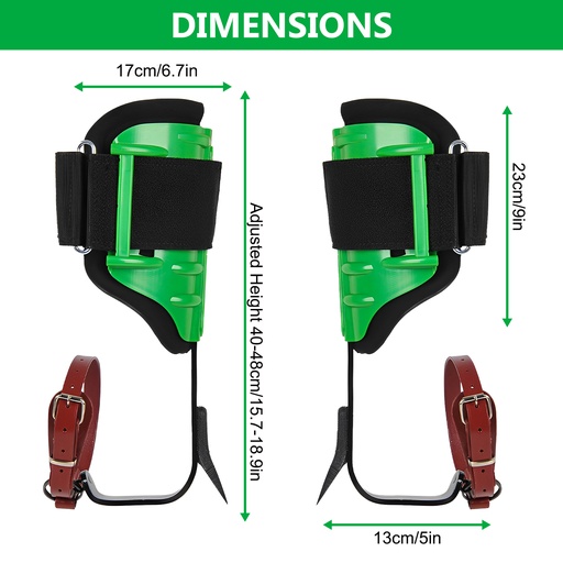 Tree Climbing Spikes Adjustable Height Pole Tree Climbing Spurs Steel w/2 Gear