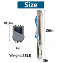 3" DC 48V Solar Pump Submersible Pump Bore 500W Deep Well Pump + MPPT Controller