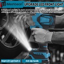 21V Cordless Impact Wrench Kit 1/2" 1200Nm High Torque Brushless Drill w/ 2 Battery