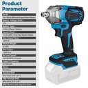 21V Cordless Impact Wrench 1/2" 1200Nm High Torque Brushless Drill w/ 2 Battery
