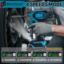 21V Cordless Impact Wrench 1/2" 1200Nm High Torque Brushless Drill w/ 2 Battery