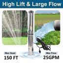 4" Submersible Pump 1/2 HP Deep Well Pump 220V 60Hz 25 GPM 150 FT Max