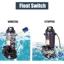 2HP Submersible Sump Pump 1500W Cast Iron Sewage Pump 6498GPH w/26ft Cord 220V