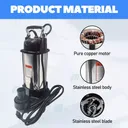 1.5HP Sewage Grinder Sump Pump W/Float Heavy Duty Stainless Steel 6000GPH 110V