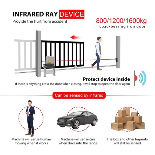 3100lbs Automatic Sliding Gate Opener APP Control With 6 Remotes