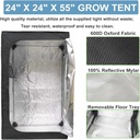 48"x24"x80" Grow Tent Kit w/ LED Full Spectrum Grow Light+Ventilation Inline Fan
