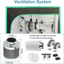 48"x24"x80" Complete Grow Tent Kit w/LED Full Spectrum Grow Light+Air Filter Kit+Duct Fan