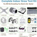 48"x24"x80" Complete Grow Tent Kit w/LED Full Spectrum Grow Light+Air Filter Kit+Duct Fan