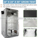 2 x 2 Grow Tent Kit With LED Lights Complete Grow Kit With Air Filter 24" x 24" x 55