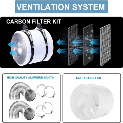 4 x 2 Grow Tent Kit With LED Lights Complete Grow Kit With Air Filter 48" x 24" x 80"