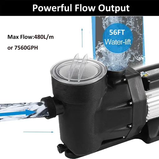 2HP In/Above Ground Swimming Pool Pump Motor Strainer Hayward Replacement 110V US