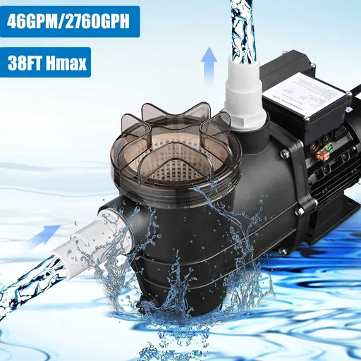 3/4HP 3000GPH High Flow Pond Self Priming For Above Ground Swimming Pool Pump Strainer Basket 1.5" NPT