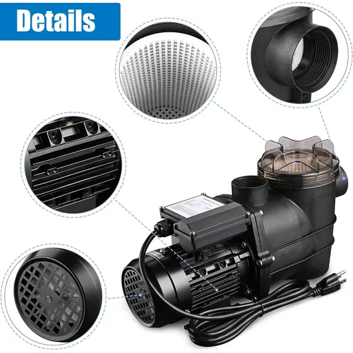 3/4HP 3000GPH High Flow Pond Self Priming For Above Ground Swimming Pool Pump Strainer Basket 1.5" NPT