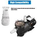 3/4HP 3000GPH High Flow Pond Self Priming For Above Ground Swimming Pool Pump Strainer Basket 1.5" NPT
