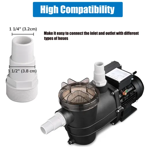 3/4HP 3000GPH High Flow Pond Self Priming For Above Ground Swimming Pool Pump Strainer Basket 1.5" NPT