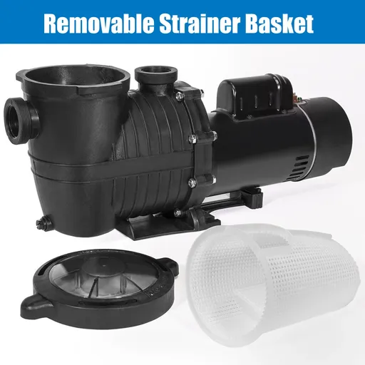 1.5HP Inground Swimming Pool Pump 115-230V Dual Voltge 6000GPH 69FT Head Lift With Strainer Basket 1.5" NPT Connectors
