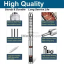 1 HP 4 inch Deep Well Submersible Pump 220V 33GPM 207ft Lift 33FT Cord Stainless Steel Discharge Head