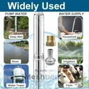1 HP 4 inch Deep Well Submersible Pump 220V 33GPM 207ft Lift 33FT Cord Stainless Steel Discharge Head