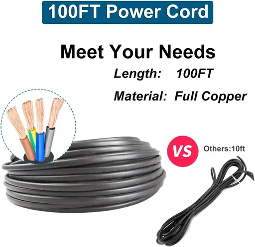 2 HP 4 inch Deep Well Submersible Pump 220V 27GPM 427ft Lift 100ft Cord 1.25 inch NPT Discharge