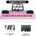 61 Key Music Electronic Keyboard Electric Digital Piano Organ Xmas Gift, Pink