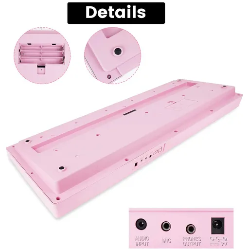 61 Key Music Electronic Keyboard Electric Digital Piano Organ Xmas Gift, Pink