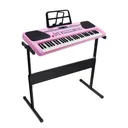 61 Key Electric Digital Piano Music Keyboard With Microphone Stand For Kids Beginner Birthday Christmas Gifts Pink