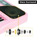 61 Key Electric Digital Piano Music Keyboard With Microphone Stand For Kids Beginner Birthday Christmas Gifts Pink