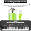 61 Key Electric Digital Piano Music Keyboard With Microphone For Kids Beginner Birthday Christmas Gifts Black