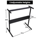 61 Key Music Electronic Keyboard Electric Digital Piano Organ with Stand Xmas Black