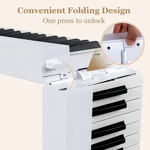 88 Key Piano Keyboard Beginner Electric Digital Piano With Semi Weighted Keys Power Supply Pedal and Bag