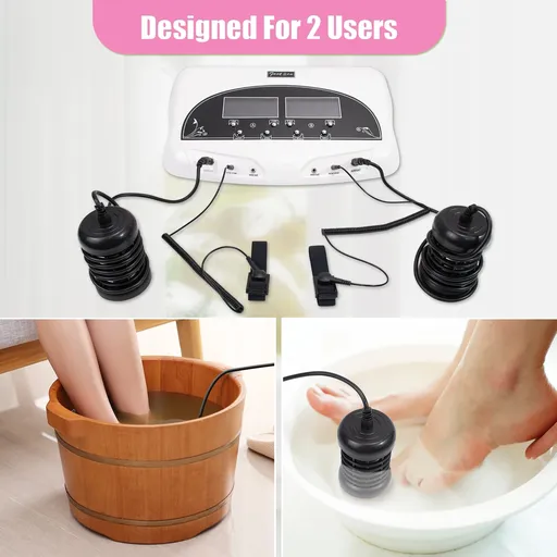 Ionic Ion Foot Detox Machine Dual User Professional Hydrogen Cleanse Spa With LCD Display 2 Far Infrared Belts & 2 Arrays