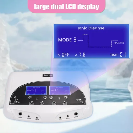 Ionic Ion Foot Detox Machine Dual User Professional Hydrogen Cleanse Spa With LCD Display 2 Far Infrared Belts & 2 Arrays