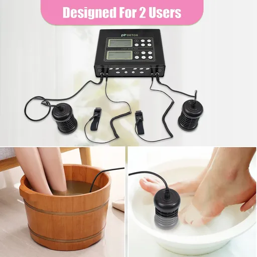 Foot Bath Machine Kit with Dual LCD Screen 60W 2 Arrays Dual User Unit 5 Mode