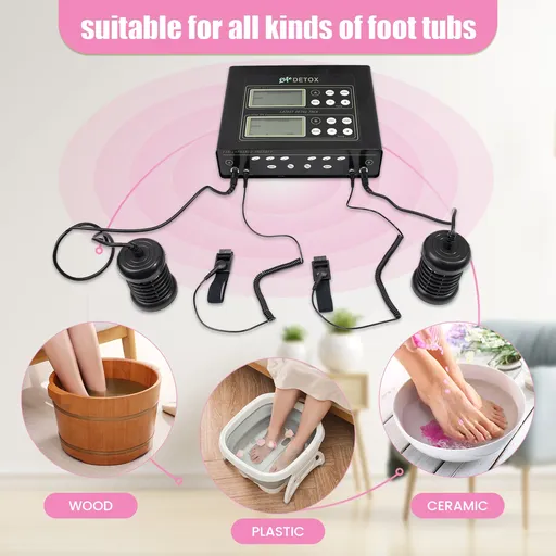 Foot Bath Machine Kit with Dual LCD Screen 60W 2 Arrays Dual User Unit 5 Mode