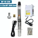 1 HP 4 Inch Deep Well Submersible Pump 110V 33GPM 305ft Lift 100FT Cord 1.5 inch NPT Discharge With Control Box