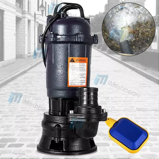 2HP Submersible Sump Pump 1500W Cast Iron Sewage Pump 6498GPH w/26ft Cord 220V