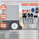 550W Rack Driven Sliding Gate Opener 3100lbs APP Controls 4 Remotes 13.12FT Rack