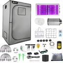 4 x 4 Grow Tent Kit With LED Lights Complete Grow Kit With Air Filter 40" x 40" x 80"