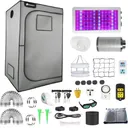 4 x 4 Grow Tent Kit With LED Lights Complete Grow Kit With Air Filter 48" x 48" x 80"