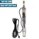 1 HP 3 inch Deep Well Submersible Pump 220V 10GPM 380ft Lift 33ft Cord 1 inch NPT Discharge