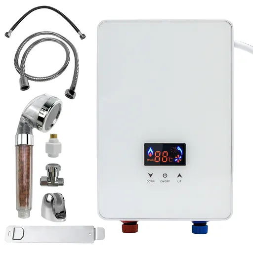 220V Tankless Electric Water Heater Instant On Demand Electric Boiler Whole House For Sinks 6500W