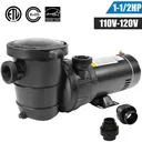 2HP Swimming Pool Pump 110-120V 5400GPH 49FT Head Lift 1.5" NPT Connectors